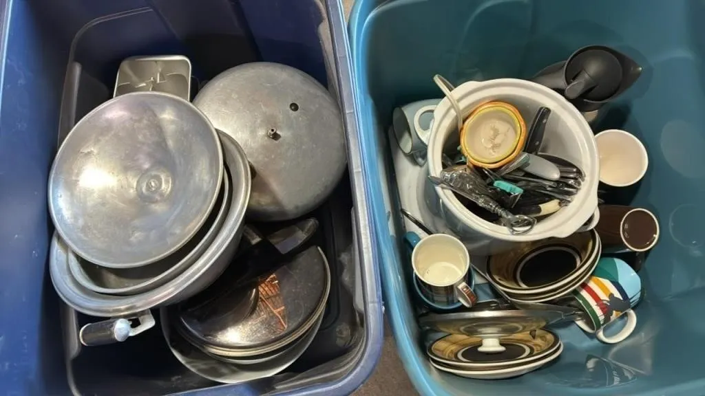 2 Totes Of Asst. Household Items. *NO SHIPPING