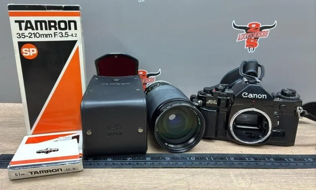 Canon A1 35MM Camera W/Tamron SP 35-210MM Lens. &