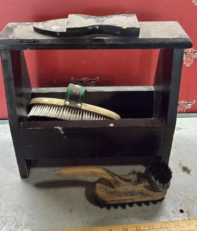 Shoe Shine Stand W/Supplies. *NO SHIPPING *LYS
