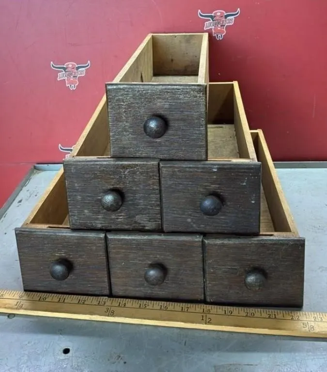6 Vintage Sewing Machine Drawers. *NO SHIPPING