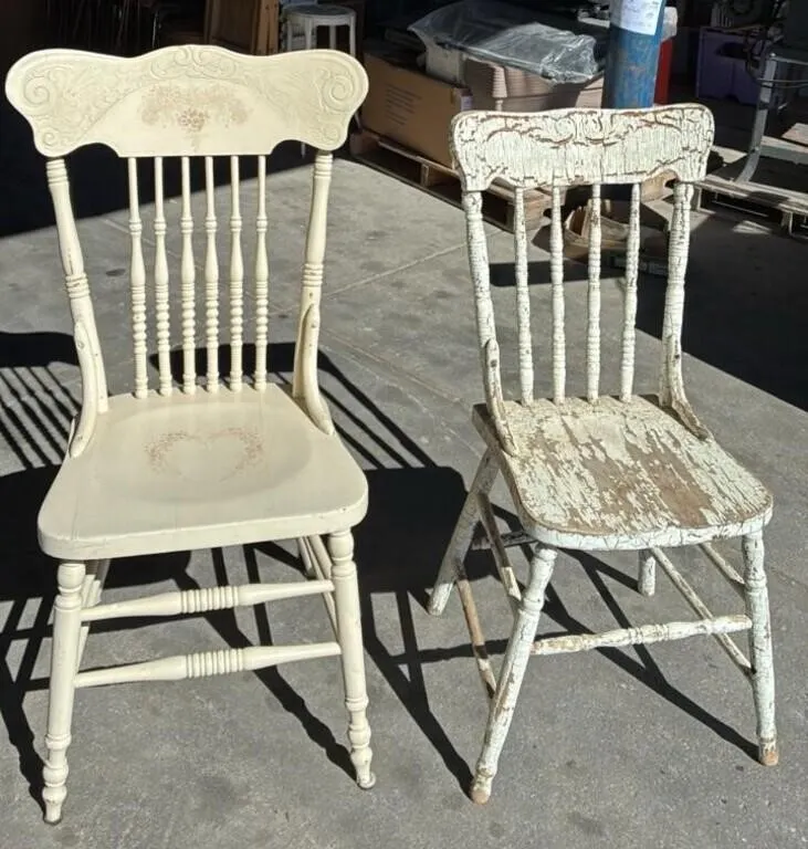 2 Pressback Wooden Chairs. *NO SHIPPING