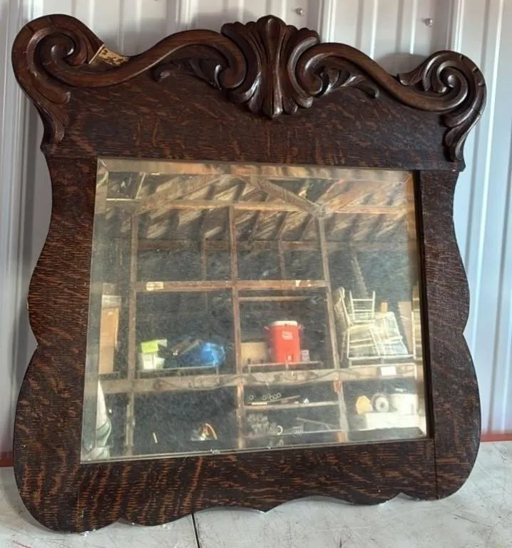 Vintage Wood Frame Mirror. 25.5�x27�. Some