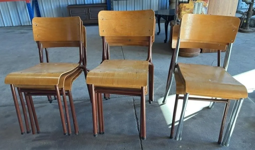 12 Stacking Wooden Chairs. *NO SHIPPING *LYS