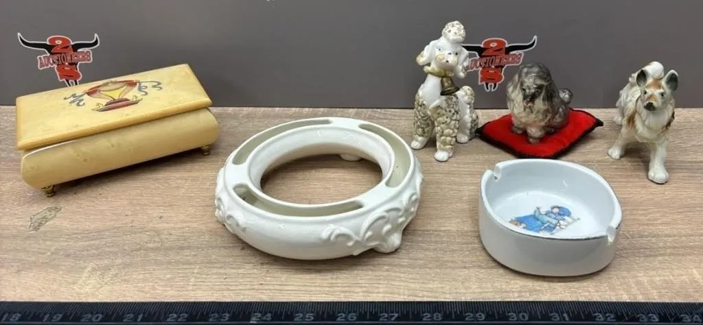 Holly Hobbie Ashtray, Ceramic Dog Etc.