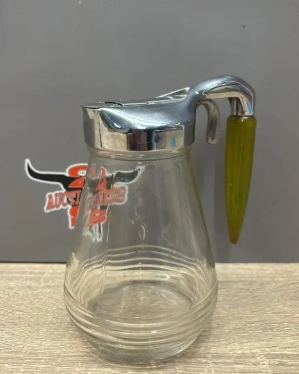 Vintage Androck Glass Syrup Jar.*FC