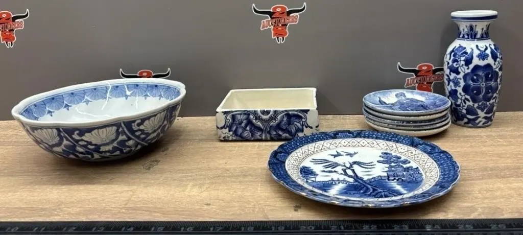 Blue & White Asst. Tableware Items.