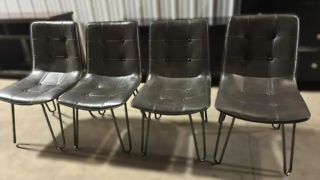 4 Faux Leather Dining Chairs. *LY *NO SHIPPING