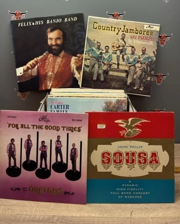 Box of Asst. Record Albums. Random Sample Shown.