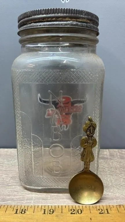 Vintage Nabob Coffee Jar & Promotional Spoon.