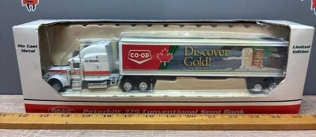 1:64 SpecCast Co-Op Peterbilt 379 Semi Coin Bank.