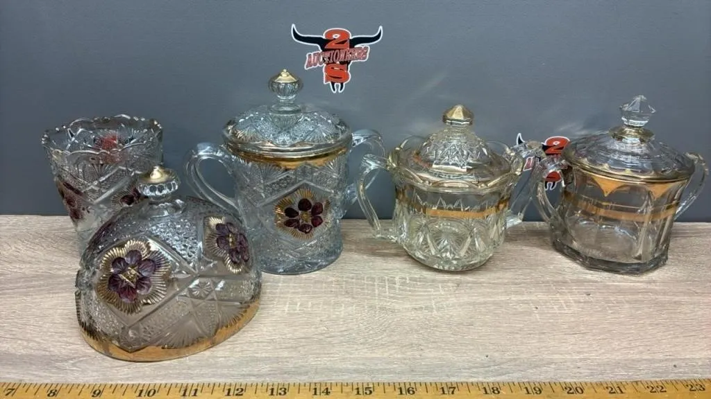 Vintage Pressed Glass Service Dishes. *NO SHIPPING