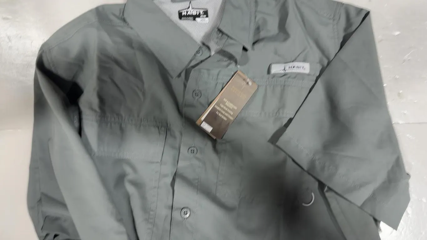 Habit Breaking Dawn River Fishing Shirt Gray Mens
