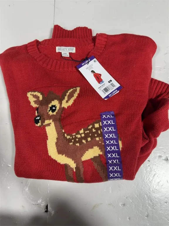 Mighty Fine Deer Christmas Sweater XXL Red