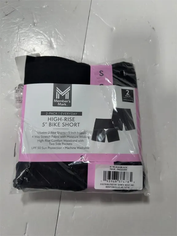 High-Rise 5 Inch Bike Shorts Small 2pk Black