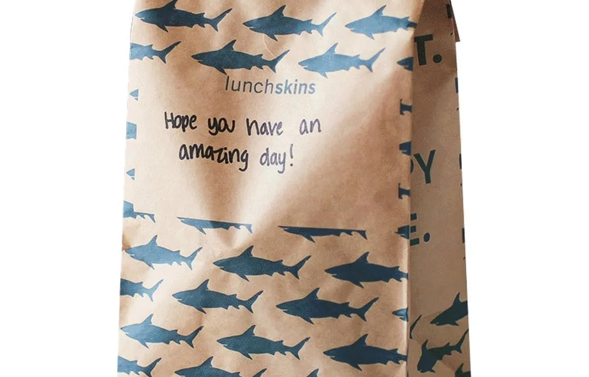 LunchSkins Shark Compostable Paper Lunch Sacs 50ct