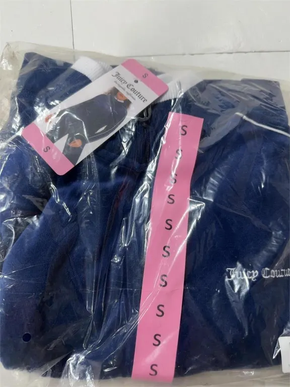 Juicy Couture Velour Track Jacket Blue Size Small