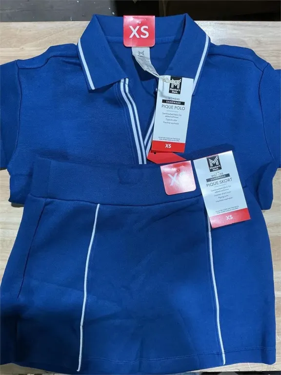 Pique Polo and Skort Set Blue XS