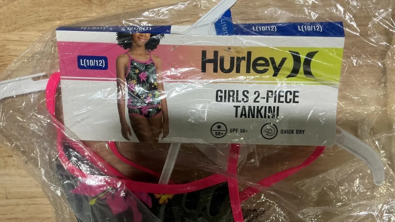 Hurley 2-Piece Tankini Swimsuit Girls Size L 10-12