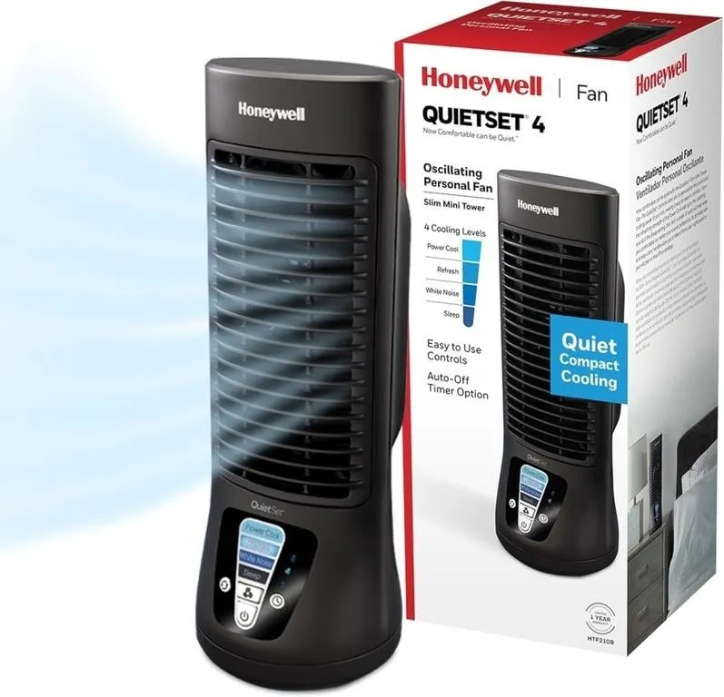 Honeywell HTF210B QuietSet Personal Table Fan, Bld