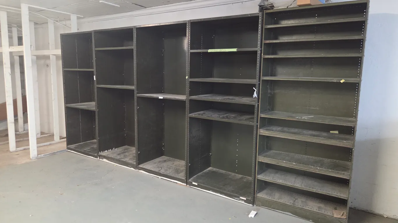 (5) Metal Shelving Units