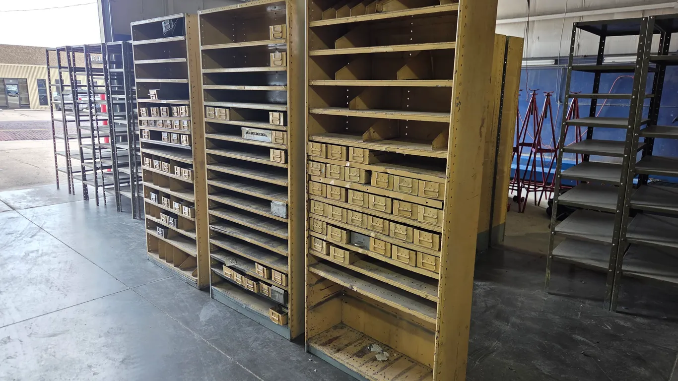 (3) Metal Shelving Units w/ Drawers
