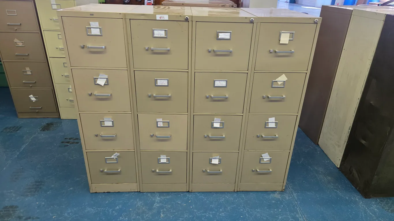 (4) Metal Filing Cabinets