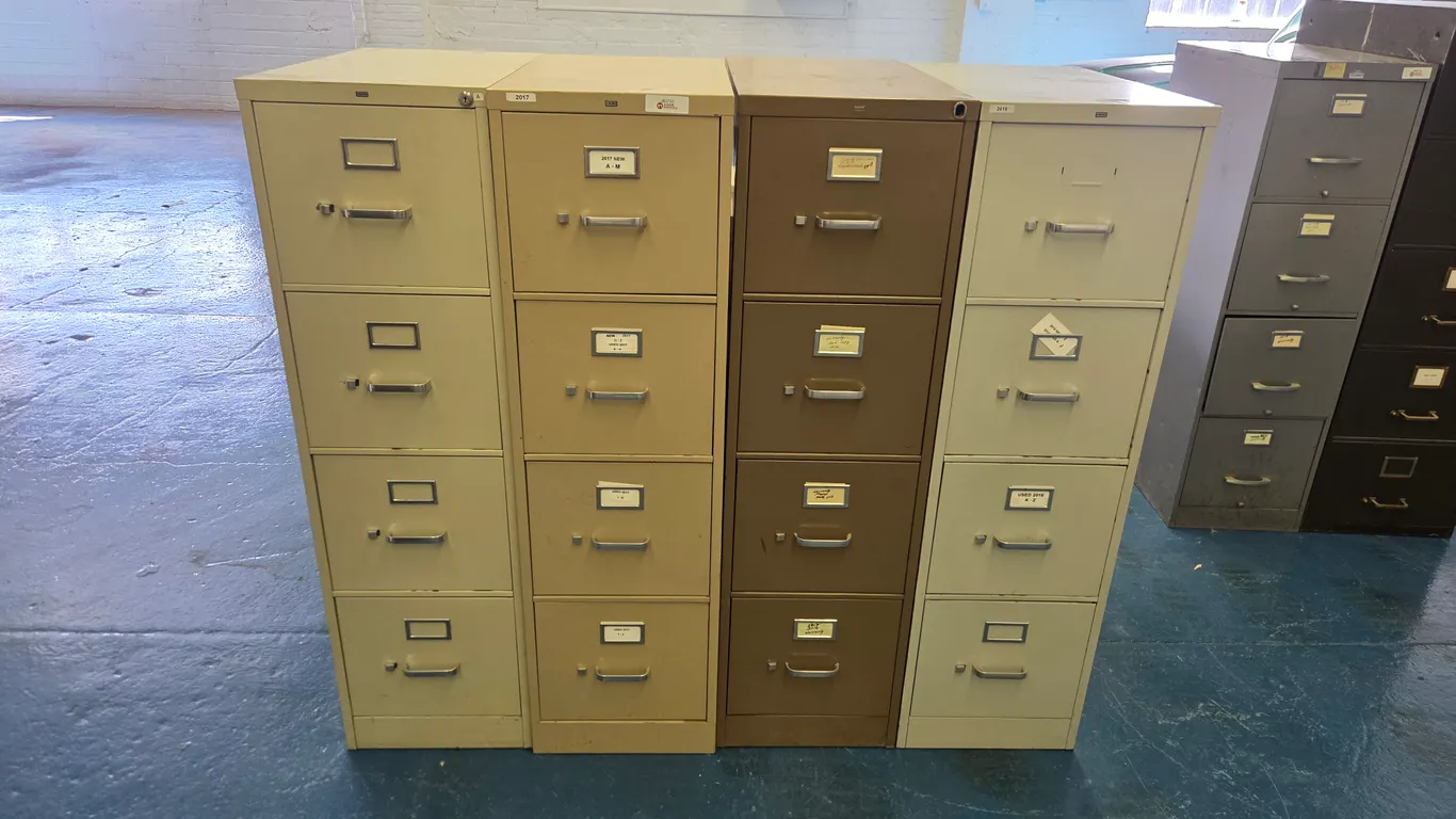 (4) Metal Filing Cabinets