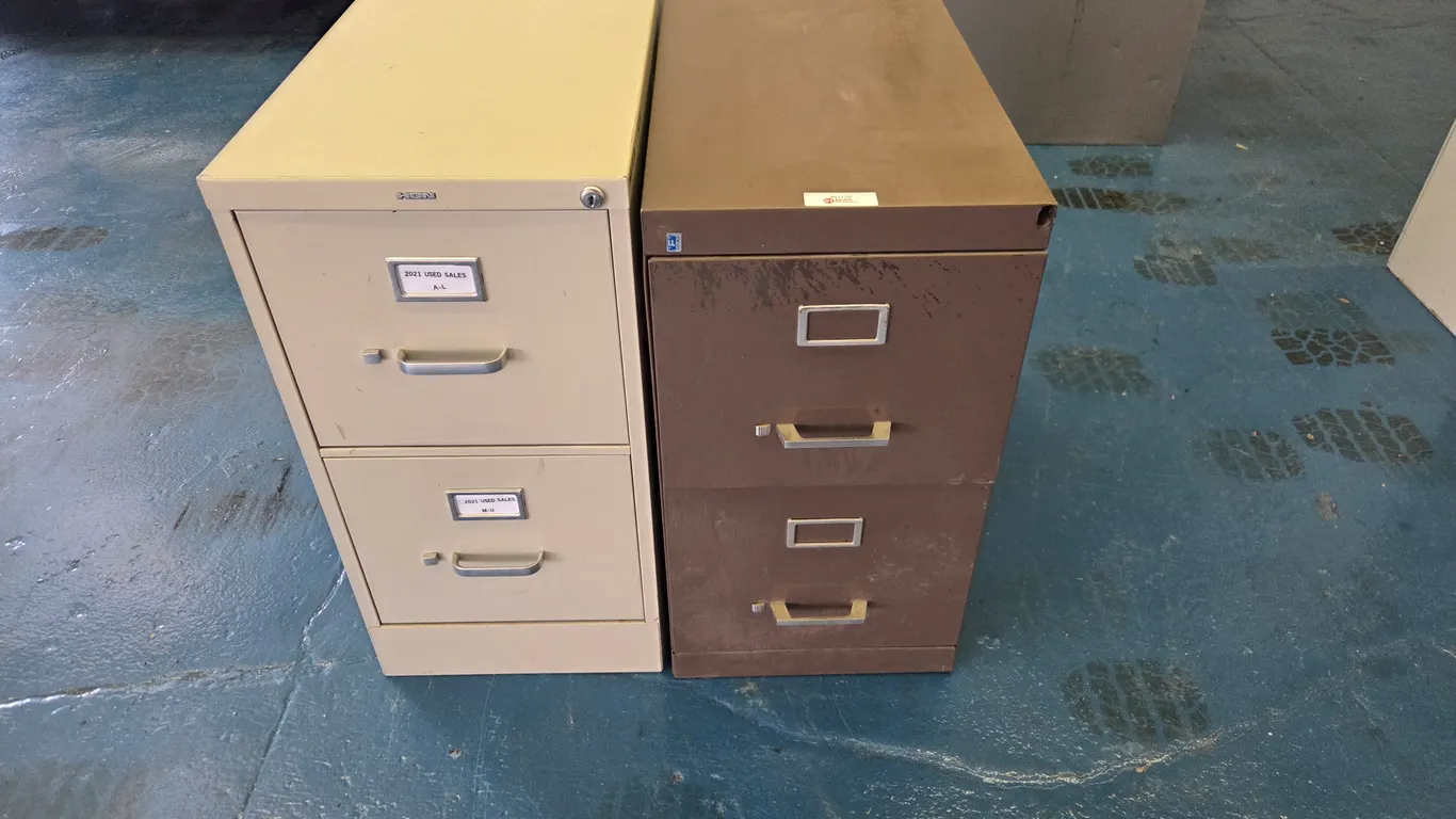 (2) Metal Filing Cabinets