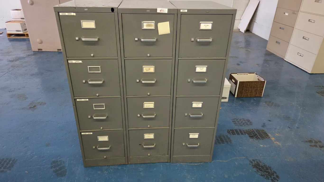 (3) Metal Filing Cabinets
