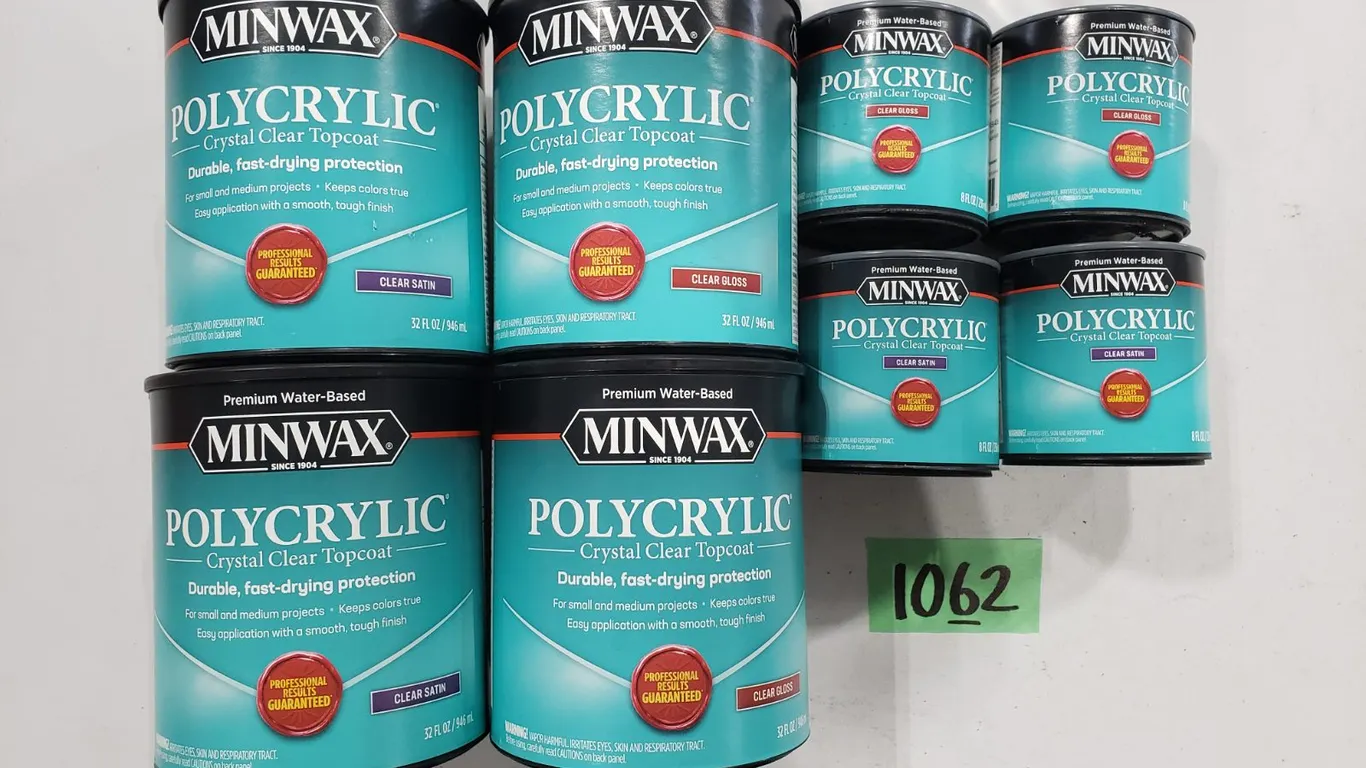 (8) Various Minwax Polycrylic Topcoat