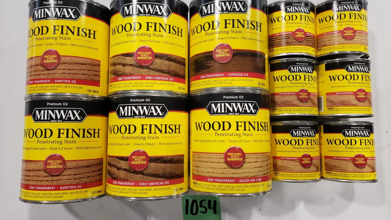 (12) Assorted Minwax Wood Finish Stain