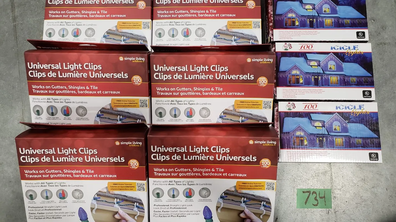 Assorted Holiday Lighting & Light Clips