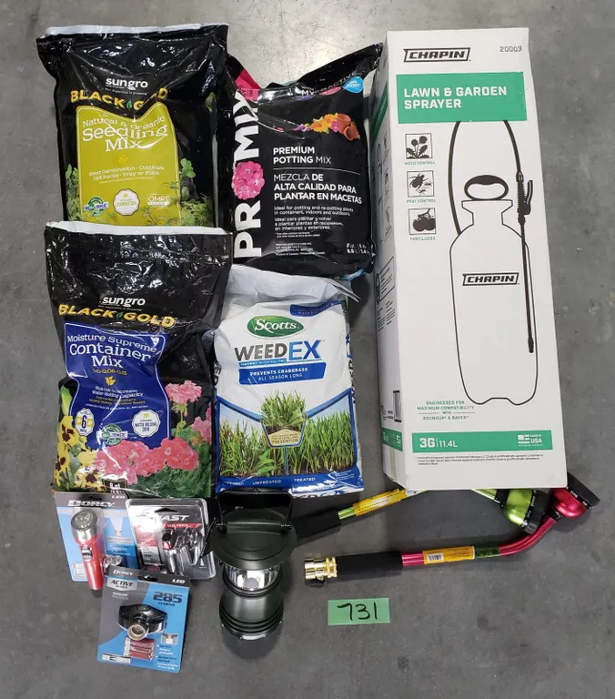 Mixed Garden Supplies to Include Sprayer, Water Wands