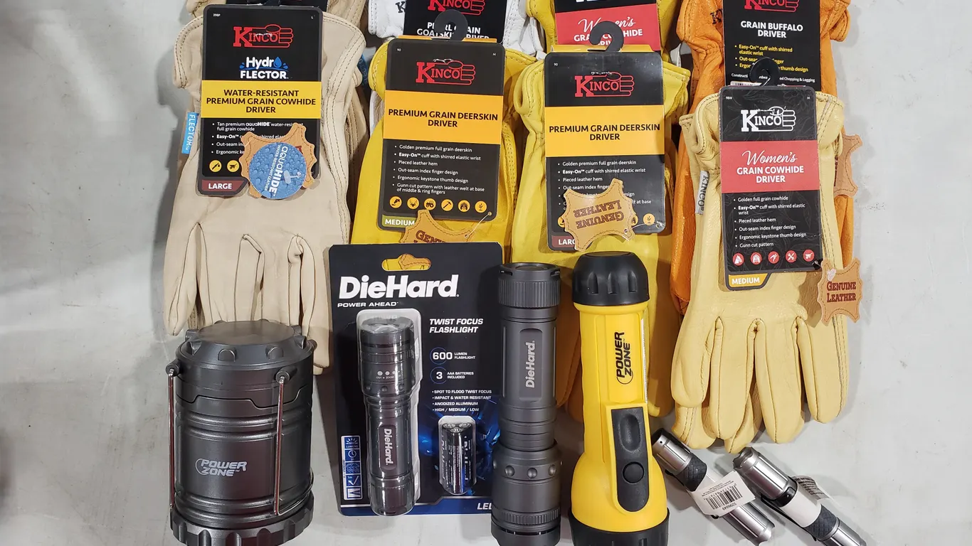 Variety of Gloves & Flashlights