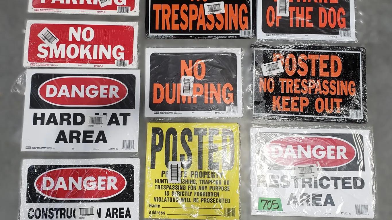 (10) Assorted Warning Sign Multi-Packs & Flags