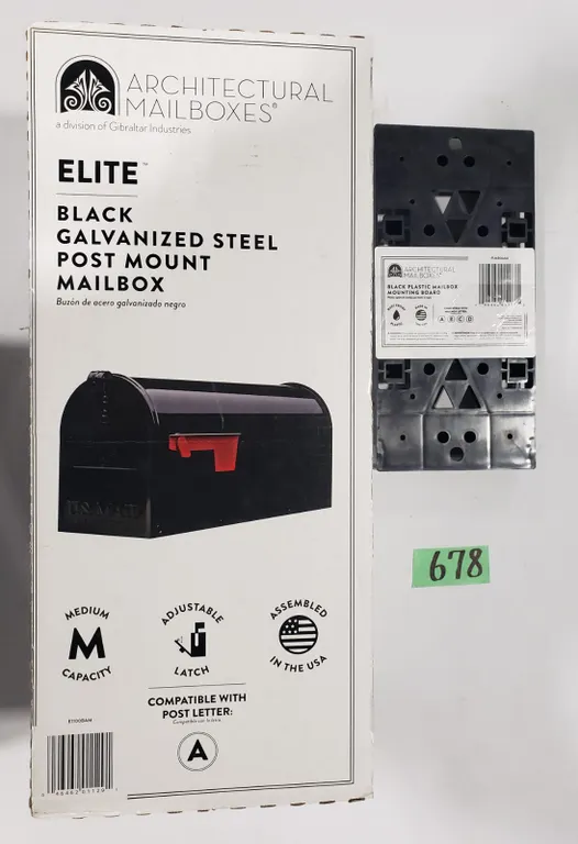 Elite Black Galvanized Post Mount Mailbox