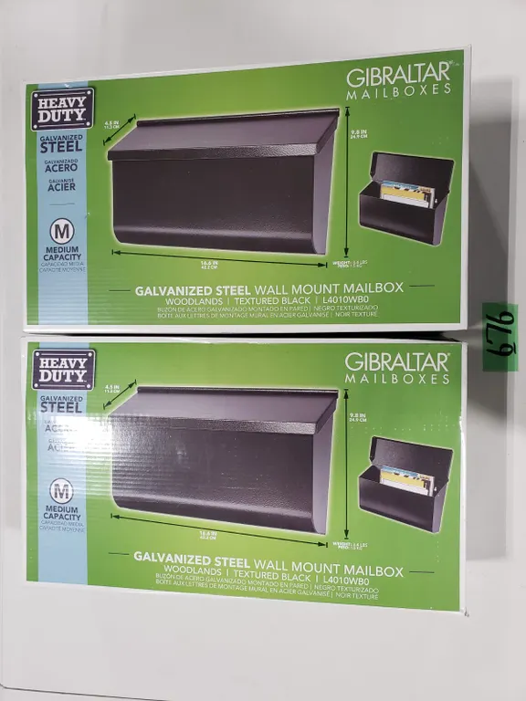 (2) Gibraltar Steel Wall Mount Mailboxs