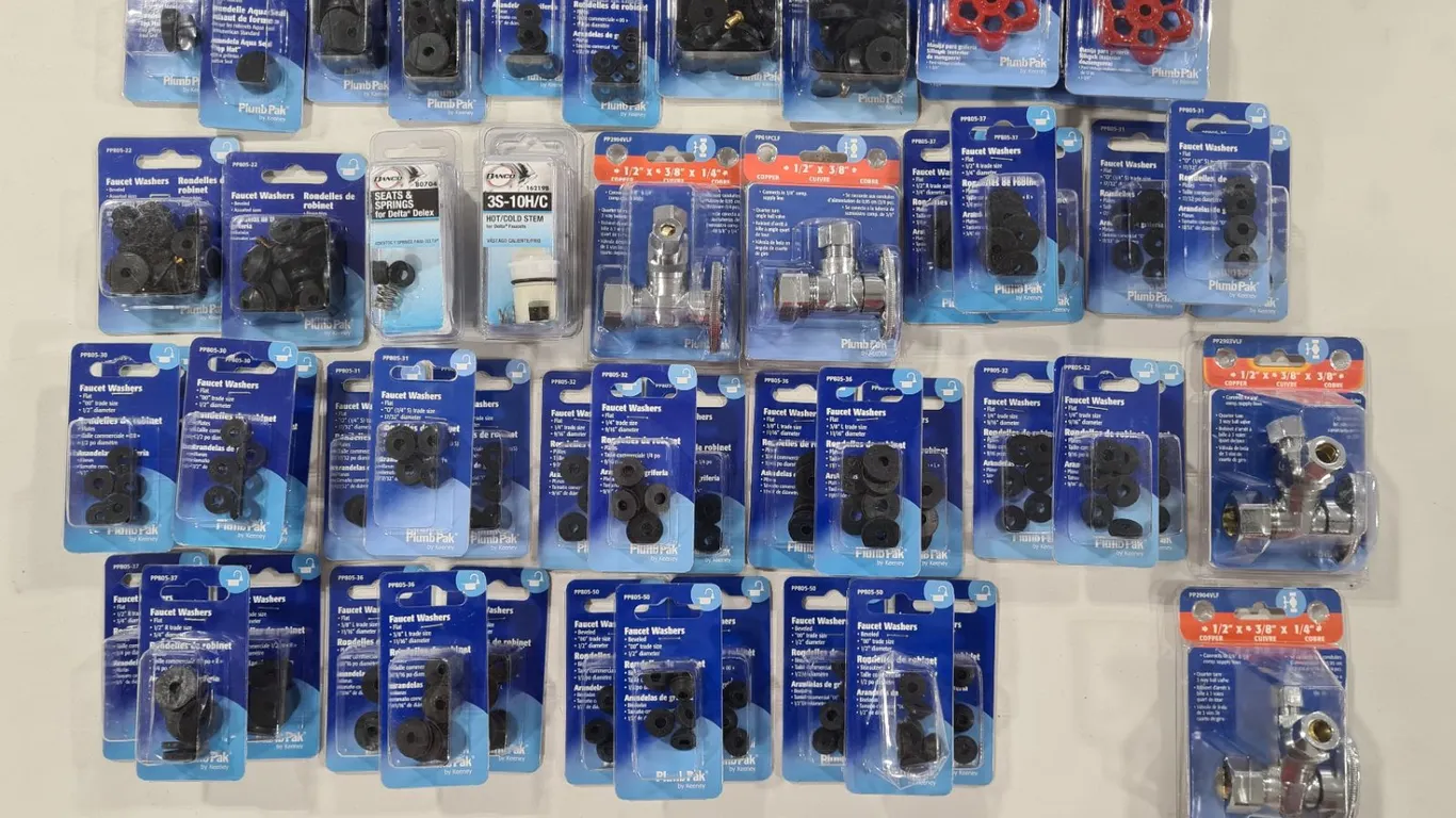 Assorted Faucet Repair Parts & Washers