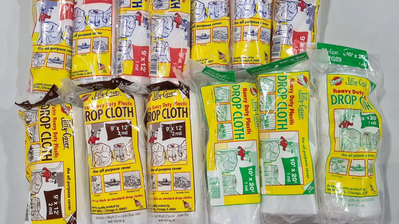 (13) Jiffy-Cover Plastic Drop Cloths