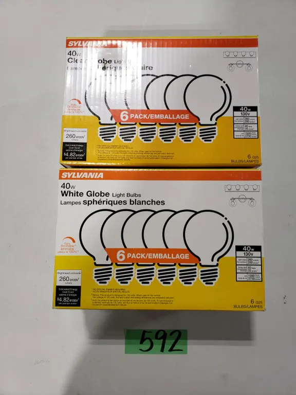 (2) Sylvania 40W Globe Light Bulbs Multi-Packs