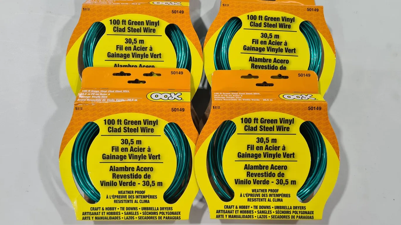 (4) 100 ft Green Vinyl Clad Steel Wire