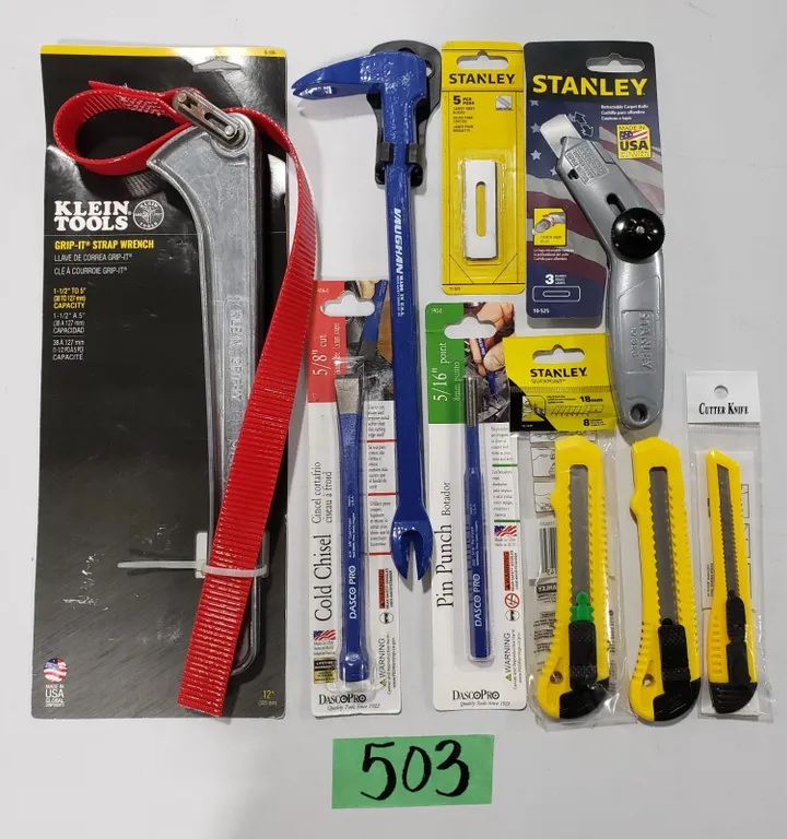 Assorted Hand Tools To Include Klein Tools, Chisels, & More