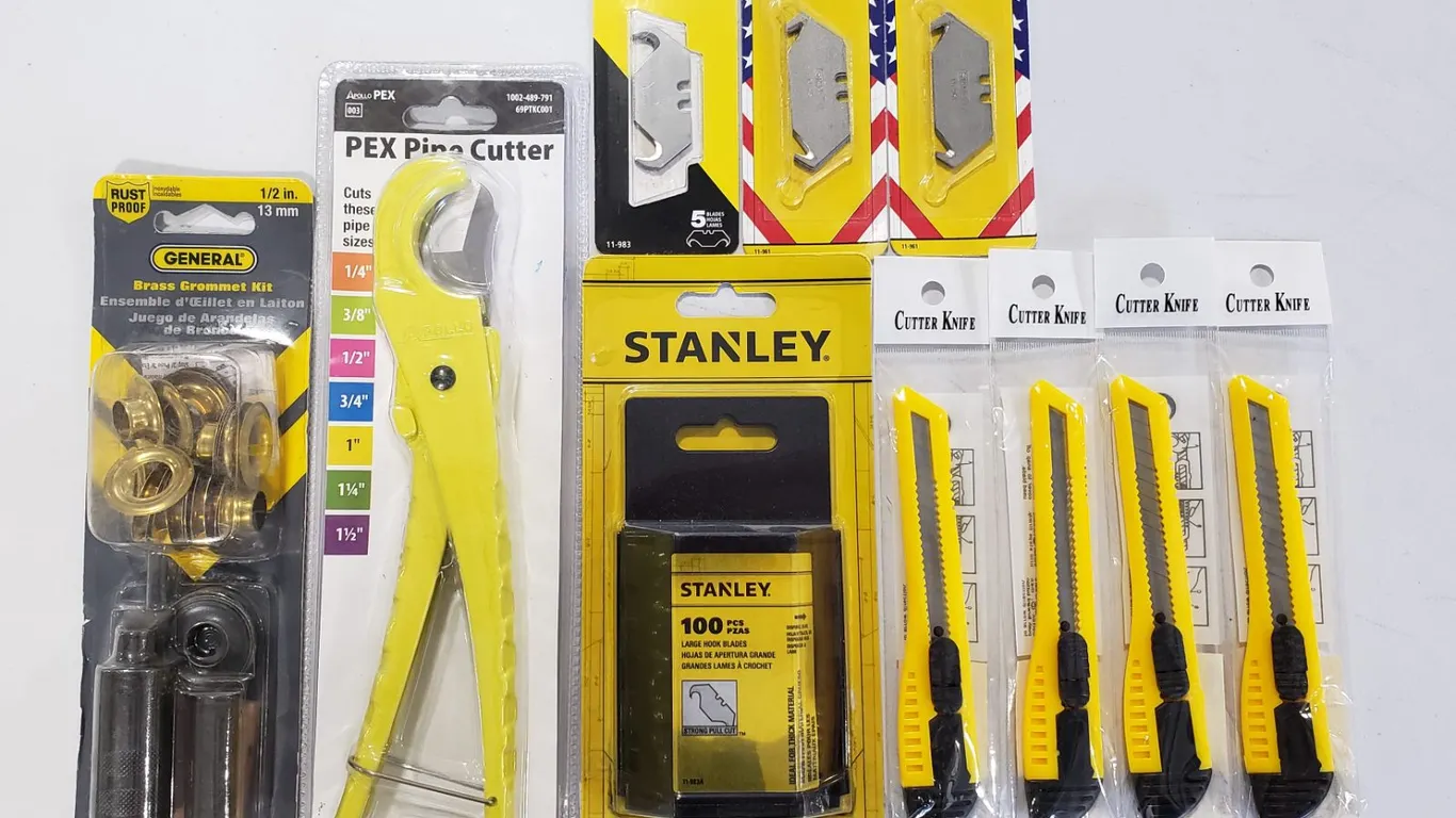 Assorted Hand Tools To Include PEX Pipe cutter, Knifes, & More
