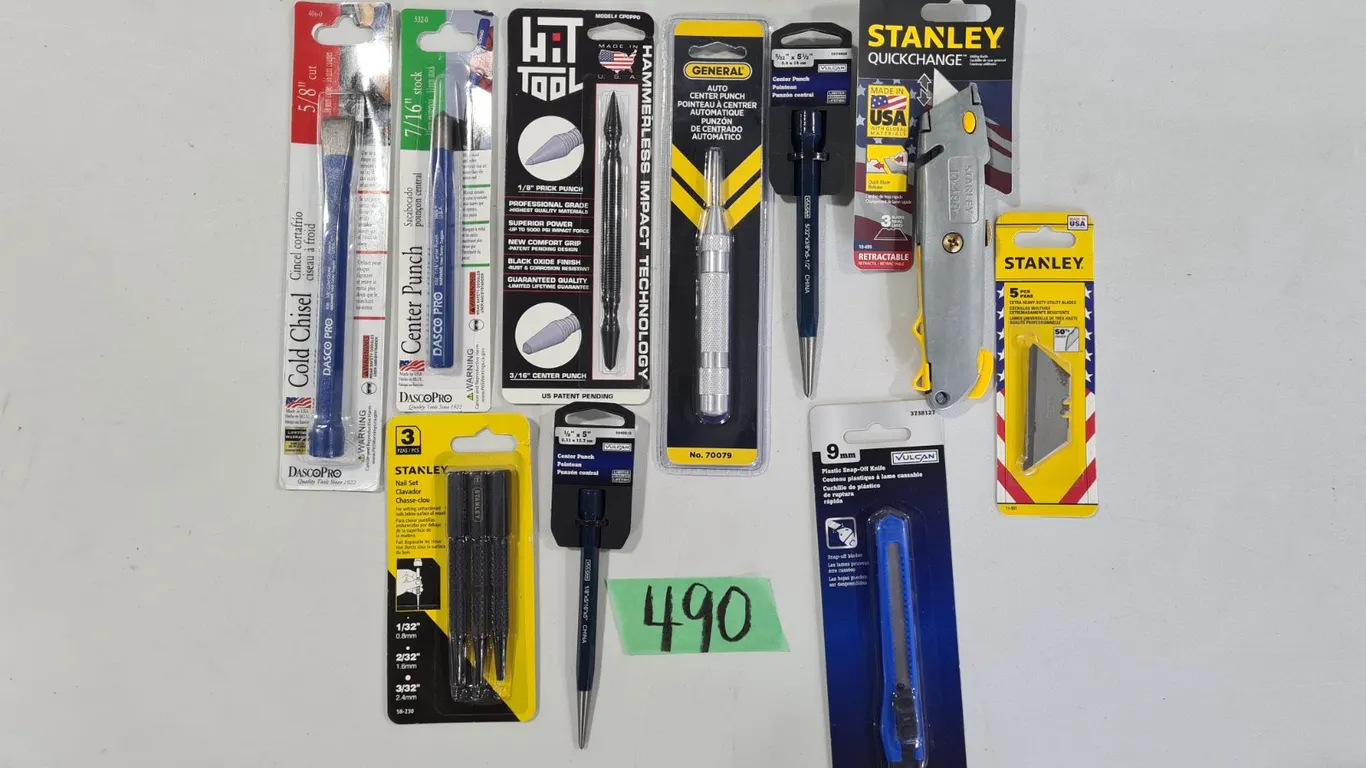 Assorted Hand Tools to Include Punches, Chisel