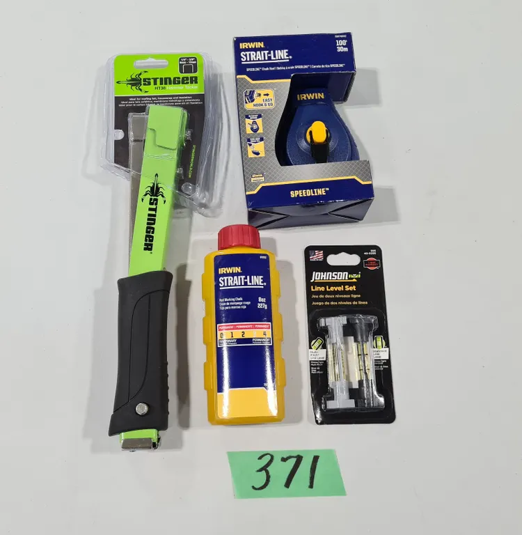 Hammer Tacker, Line Level, Chalk Line