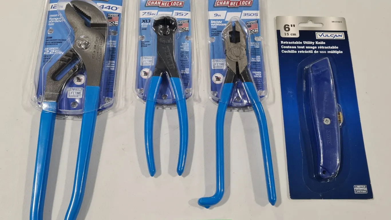 Hand Tools to Include Pliers, Utility Knife