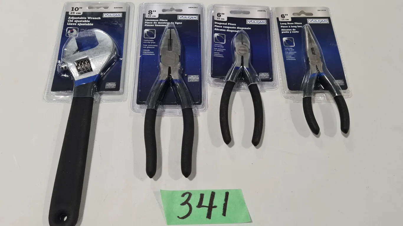 (4) Vulcan Tools to Include Wrench and Pliers