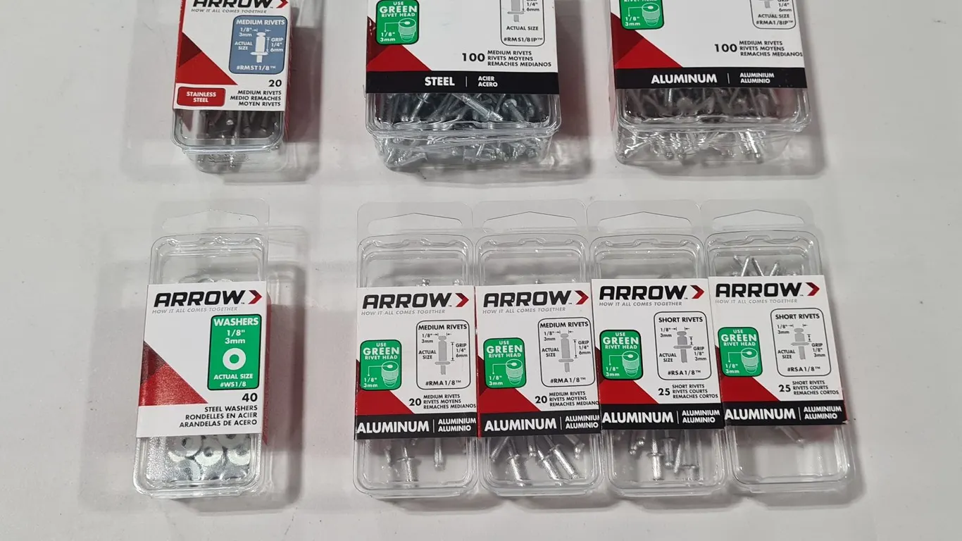 Assorted Arrow Rivets and Washers