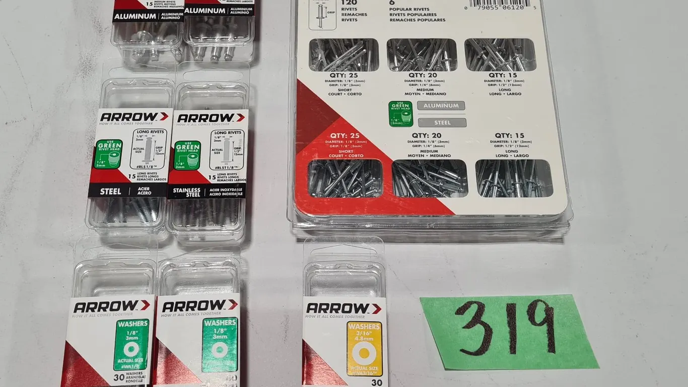 Assorted Arrow Rivets and Washers