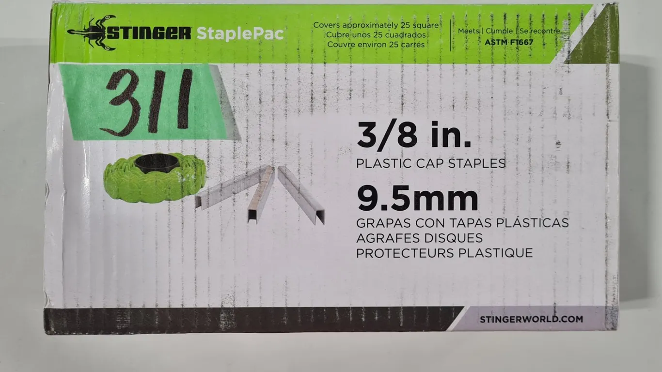 Stinger StaplePac 3/8 in. Plastic Cap Staples